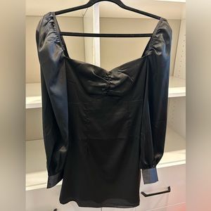 Elegant long sleeve satin mini dress